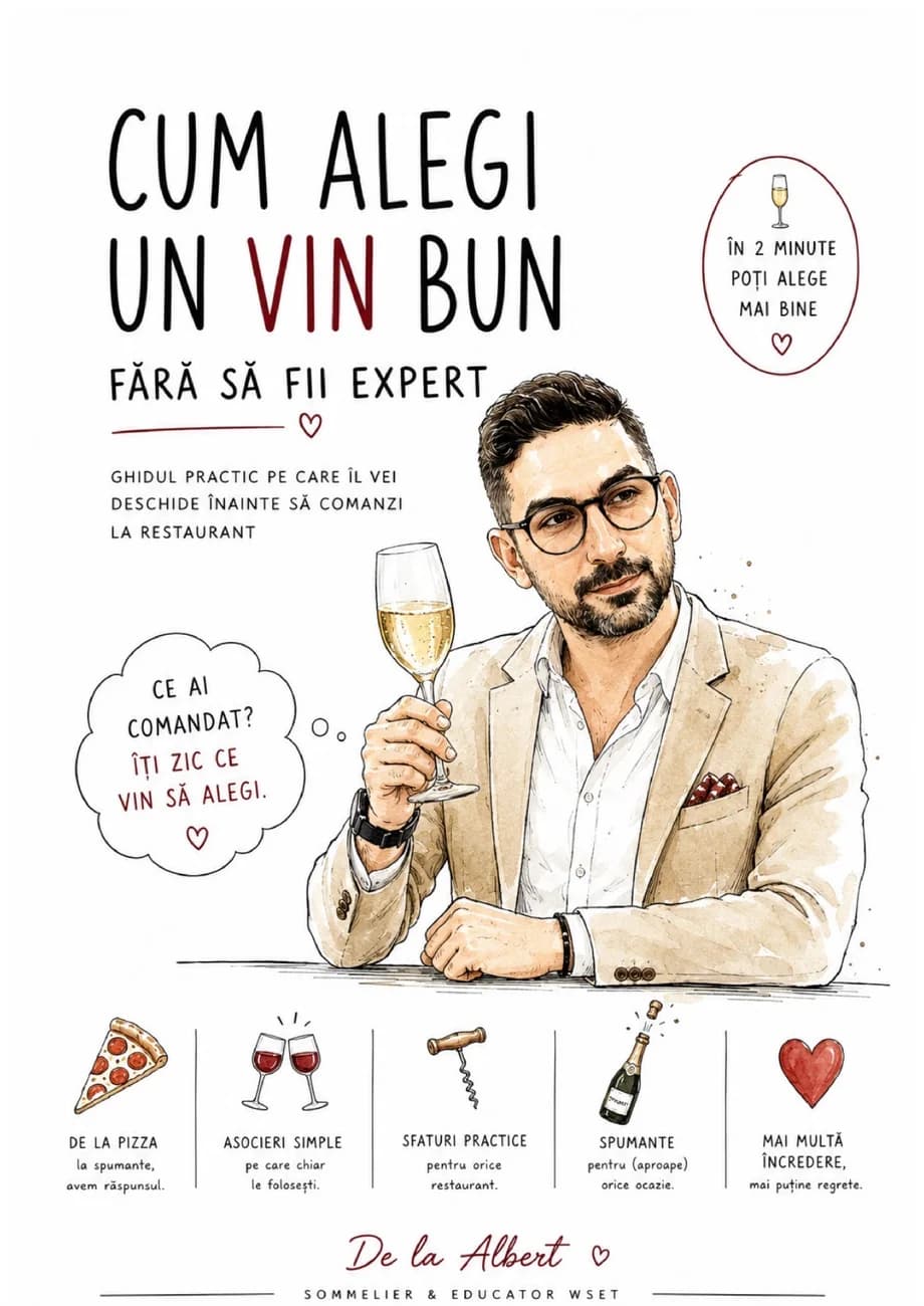 Coperta ghidului Cum alegi un vin bun fără să fii expert, de la Albert